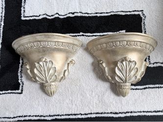 Ornate Hollywood Regency Style Wall Shelves / Corbels - Pair