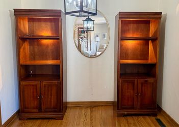 Riverside lighted bookshelves