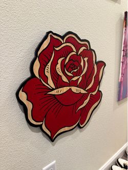Traditional tattoo rose art
