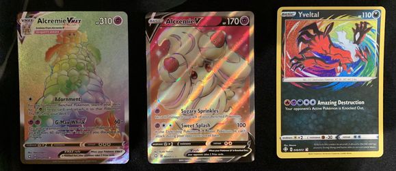 Pokémon Shining Fates Alcremie V/Vmax & Yveltal Amazing Rare