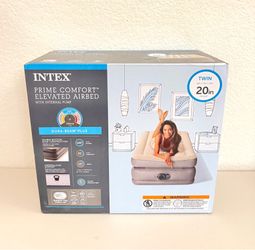 NEW Intex Air Mattress Inflatable Storage Bag TWIN 20' Dual Layer Built-in Pump