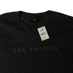 Los Angeles Embroidered Logo Black Crewneck Sweatshirt Adult 3XL 27” x 29” New