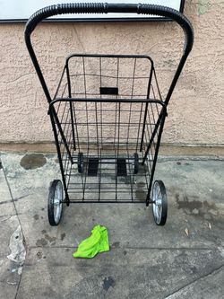 Black Folding Shopping Cart with Wheels