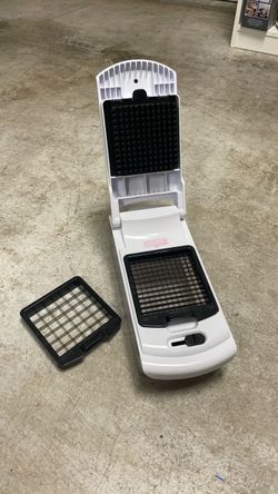 White Food Chopper Dicer with Blade Inserts