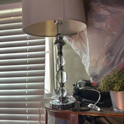 Pair Of Clear Glass Table Lamps