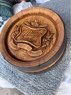 Miller High Life 80’s Vintage Faux Wood Sign