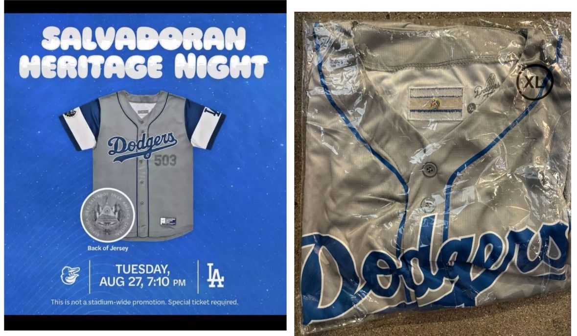 💣2024 Dodgers Salvadoran Heritage Night Jersey XL SGA Authentic 💣 New Sealed
