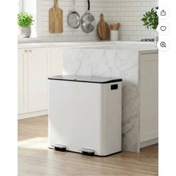 Pirecart 60L Dual Garbage Can White - Dented