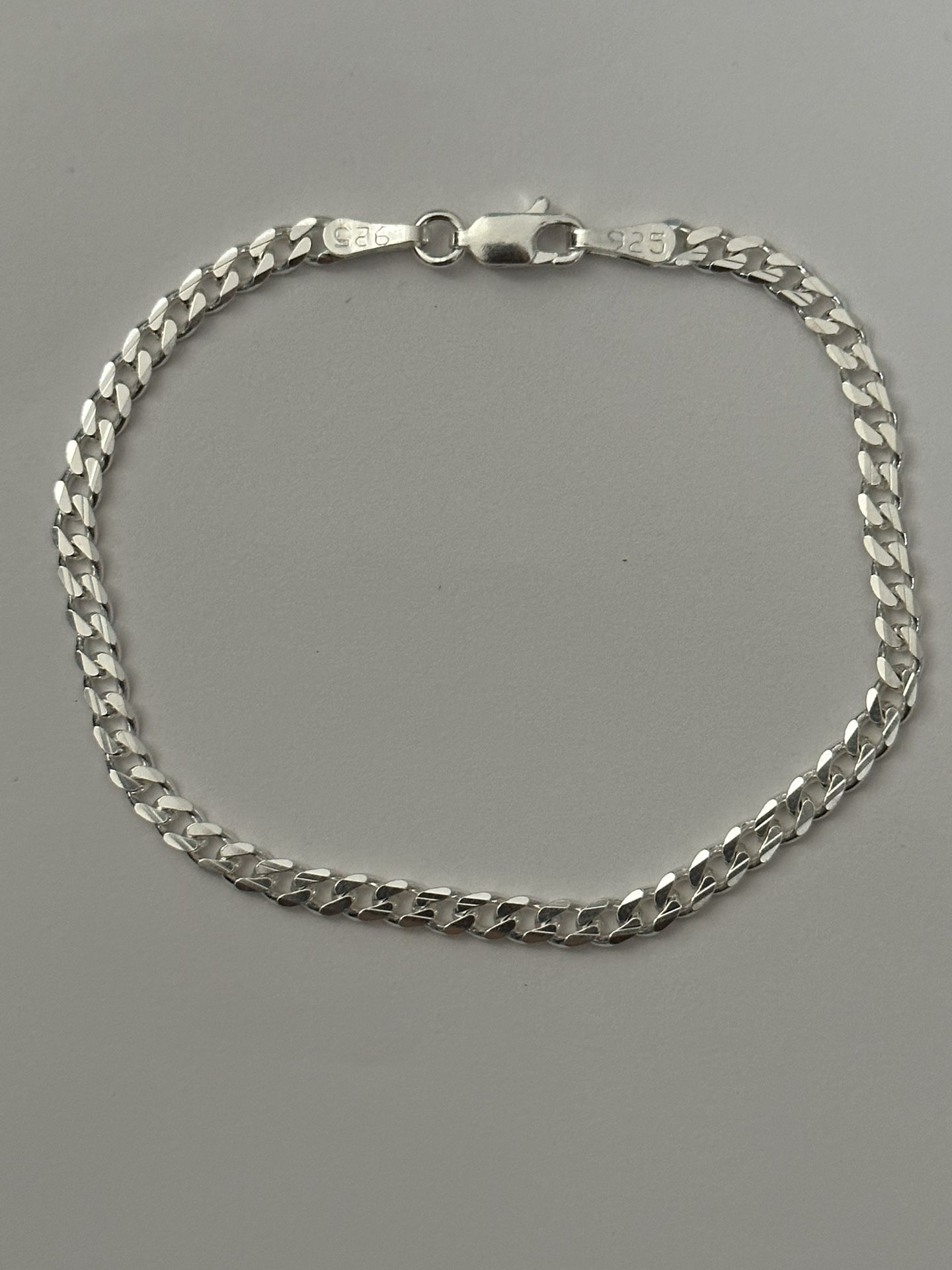 925 Silver 4mm 8.25” bracelet cuban chain unisex