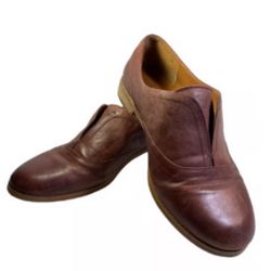  Women's Arturo Chiang Brown Leather Slip On Loafers Flat Casual Shoes Size 8.5 