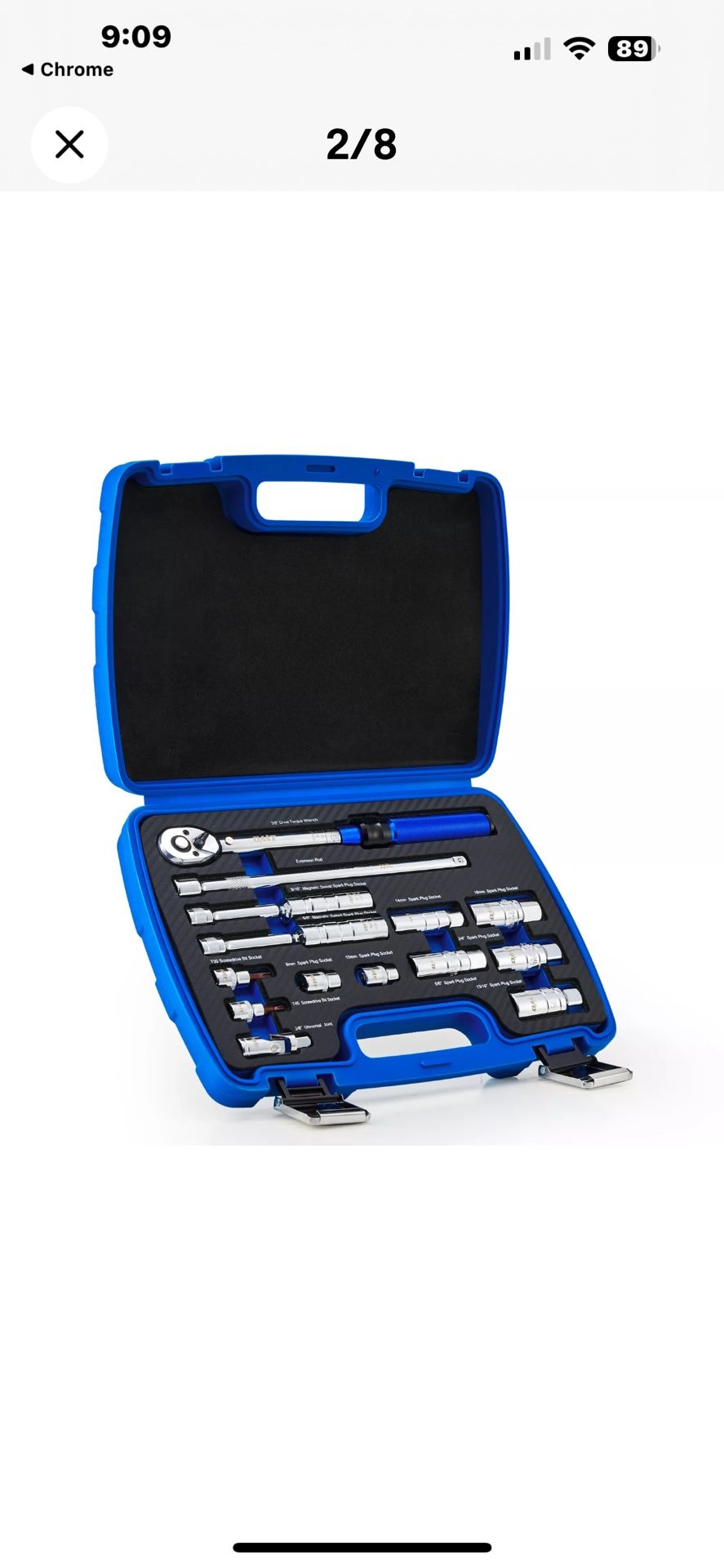 14pc Spark Plug Socket Set with 3/8 Drive Torque Wrench Magnetic Sockets