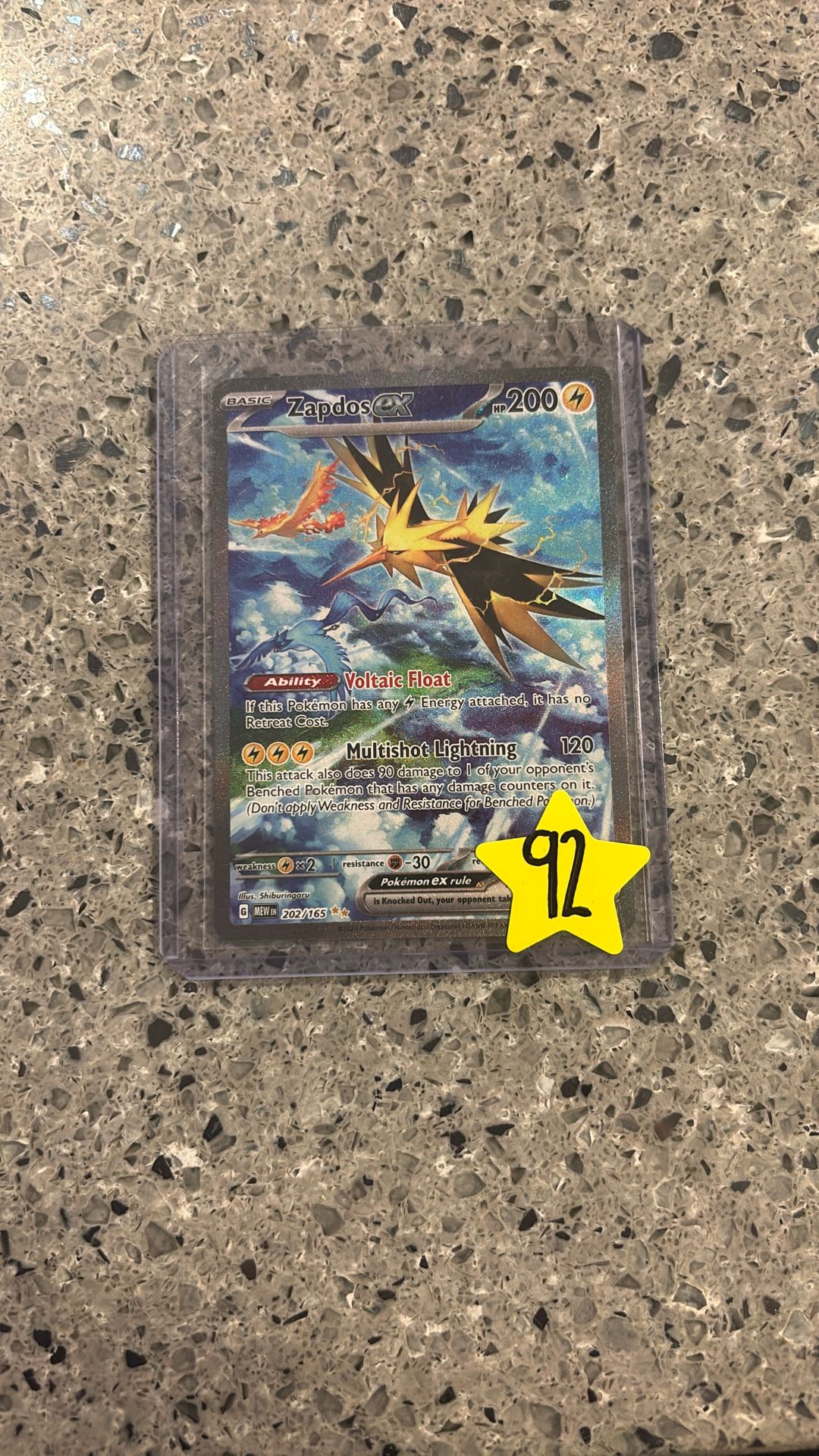 Zapdos Ex 202/165 NM 