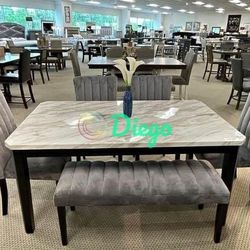 6pc Dinning table sets With bench