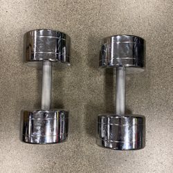 45lbs Chrome Pair Of Dumbbells 