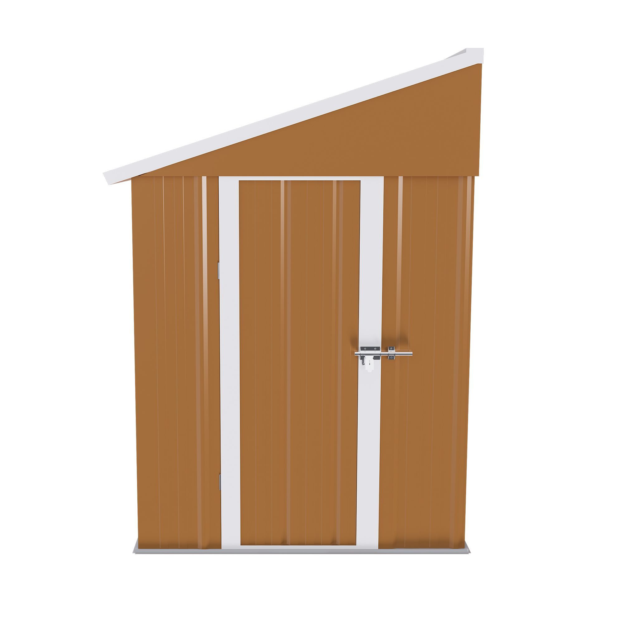 8x4 FT Heavy-Duty Metal Storage Shed with Single Hinged Door, Windows & Ventilation - Weatherproof Outdoor Garden Shed for Backyard, Lawn and Tool Org