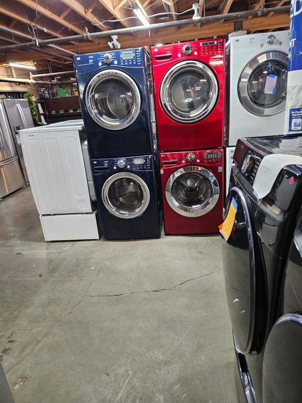 Blow Out Sale Warehouse Full Of Nice Like Brand New Washer Dryer Fridge Stove Stackable Free Warranty Only 65for Financing 90day TO Pay