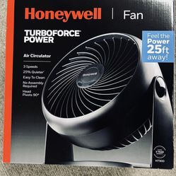 Brand New in sealed box Honeywell Turbo Force Air Circulator Personal Fan, New, Black, W 8.94" x H 10.9" x L 6.3", HT900d