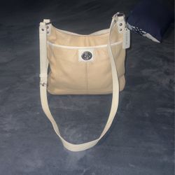 Coach Crossbody Bag  Penelope Pebble leather  Cream With 