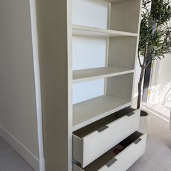 RH Bone Shagreen Bookcase Shelving 