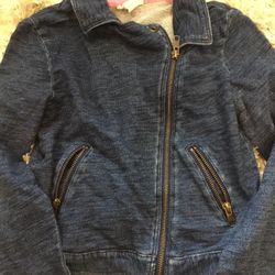 7 / 8 Girl Cat & Jack Moto Faux Jean Jacket