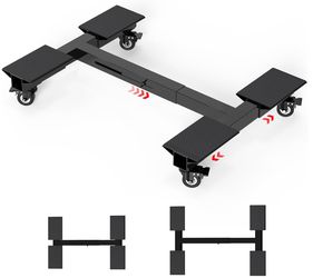 Furniture Dolly 1500LBS Capacity, Adjustable Heavy Duty Iron Moving Dolly Cart With 4 Lockable Caster Wheels, Stand Base For Washing Machine Refrigera