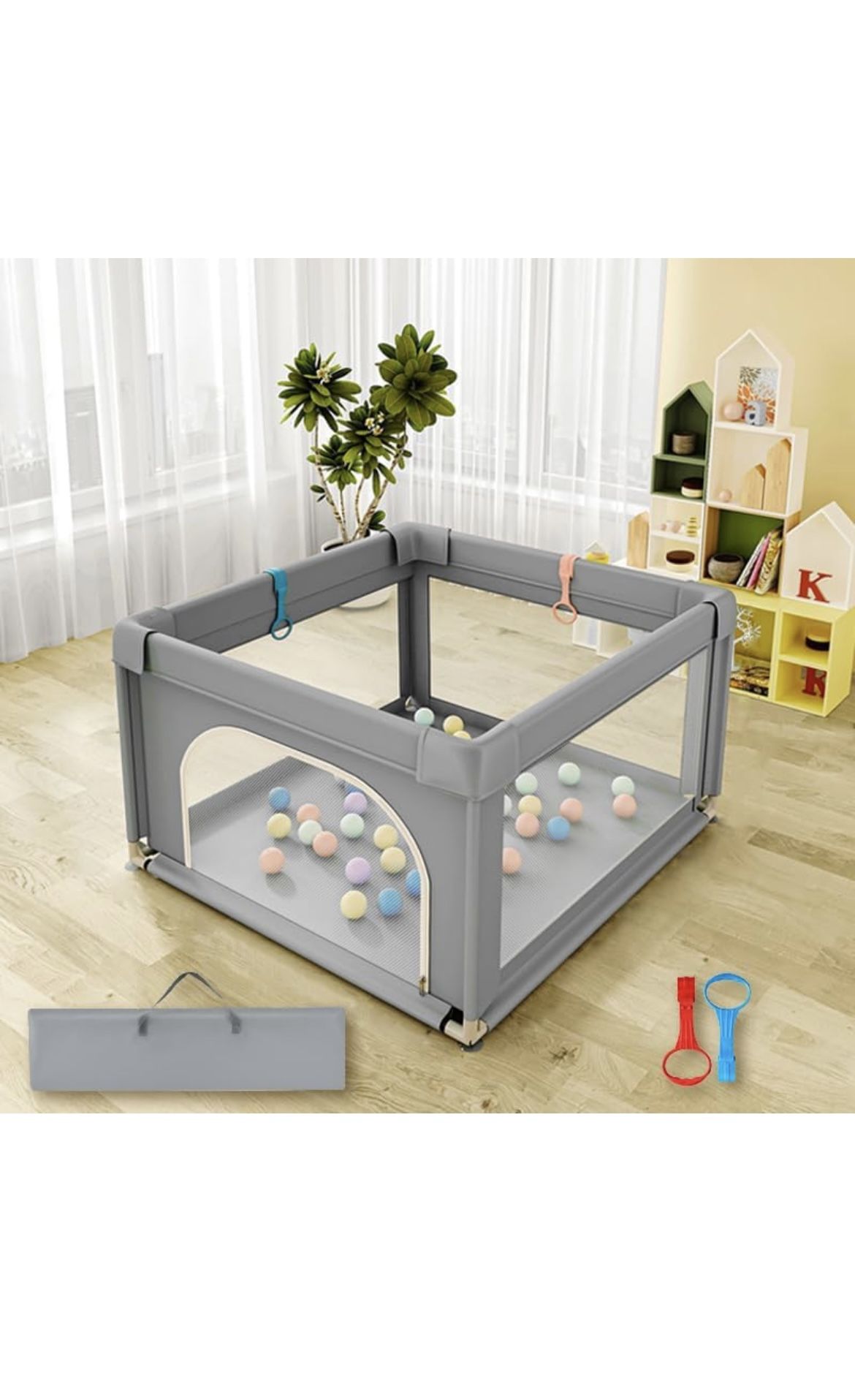 Baby Playpen 36" x36", Play Pens for Babies and Toddlers, Baby Fence Play Area,Safe Anti-Fall Play Yard with Gates, Baby Fence with Breathable Mesh