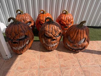 Large Halloween Jack-O-Lantern Decorations Set of 5