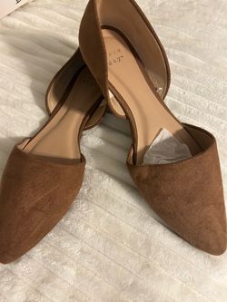 Brown Suede Pointed-Toe D'Orsay Flats - Unbranded - A new Day size 8 .5