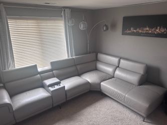 Leather L shape couches