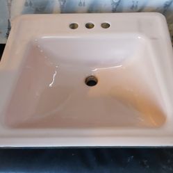 1964 Vintage Pink Bathroom Cast Iron Sink