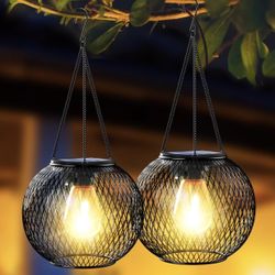 Solar Lanterns Outdoor, Ortiny Upgraded Solar Lights for Outside Decorative Outdoor Hanging Lights 