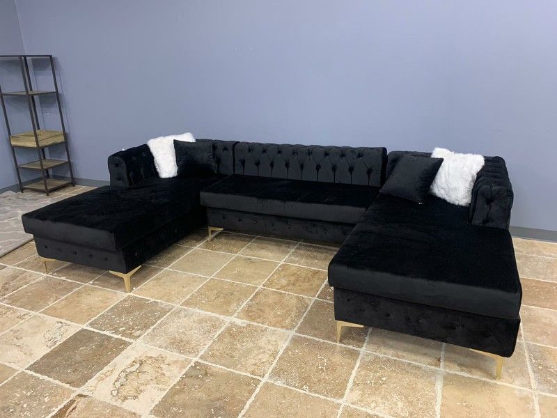 Black Velvet ✴️Double Chaise Sectional