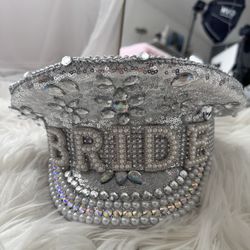 Bride Captain Hat Bling Sequins Beads Jewels Wedding Bachelorette Party Photos