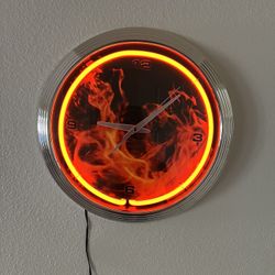 Clock  On The Edge neon wall clock