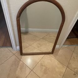 Vintage Oak Framed Mirror