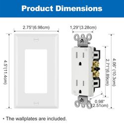 BESTTEN 10 Pack 15 Amp Outlets, 