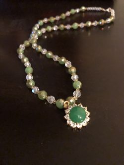 Necklace with faux jade