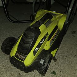 Riobi, eleven amp, thirteen inch electronic mower corded