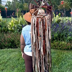 Large 14inch Dreamcatcher Multicolored African Print 