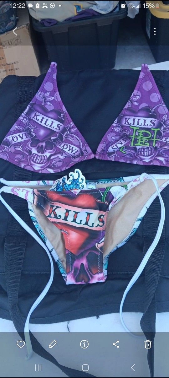 VINTAGE Ed Hardy Bikinis Swim Suits Lots Of Them