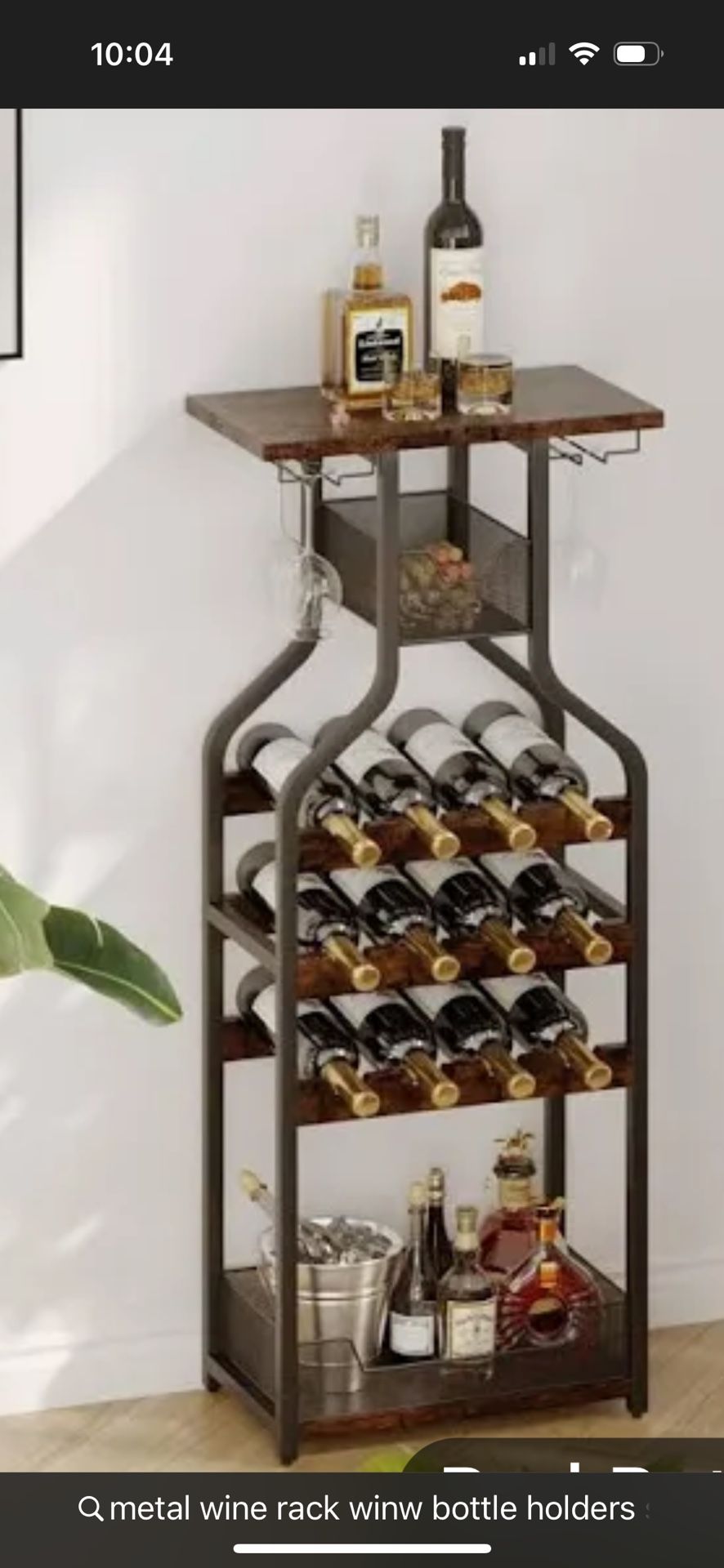 Metal Wine Rack Wine Bottle Holders Stands Freestanding New