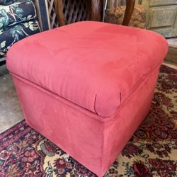 Red Velvet Ottoman