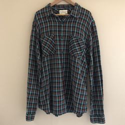 Denim & Supply Ralph Lauren XXL Mens Flannel Shirt Plaid, Green, Red, Blue, Pockets