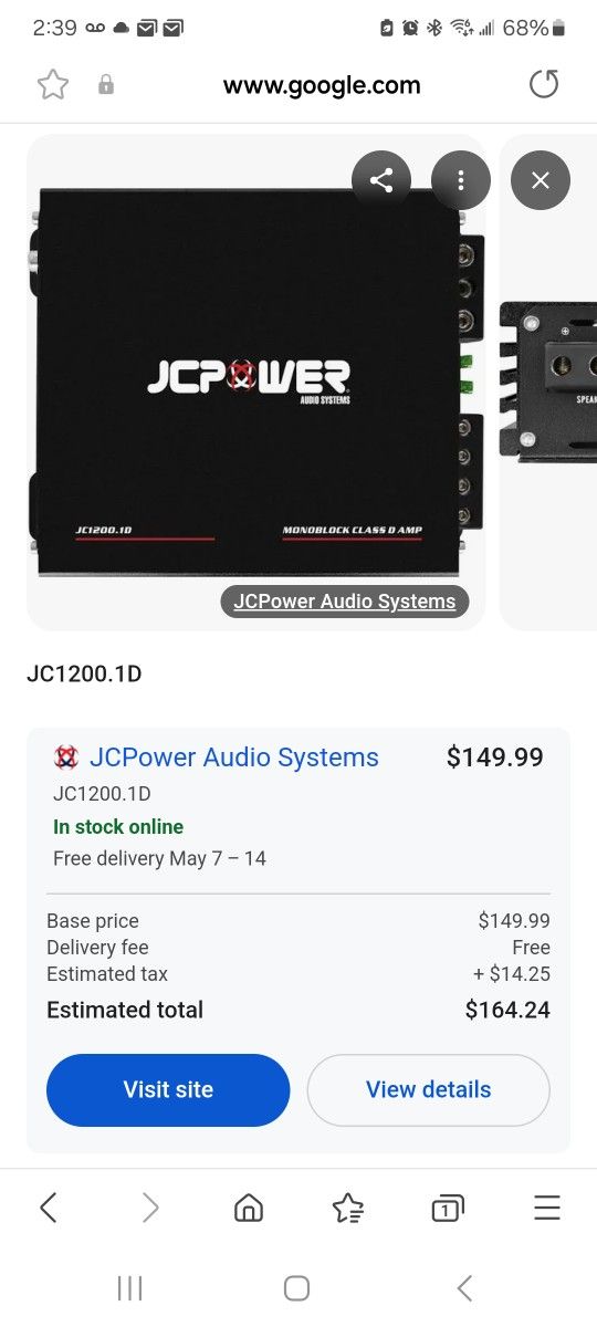 Jcpower 1200 Watts Class D Amplifier Compact Size