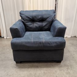 Dark Gray Upholstered Oversized Armchair with Contrast Stitching