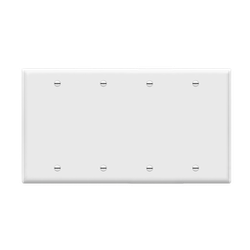 ENERLITES - Blank Cover Four-Gang Wall Plate - WHITE