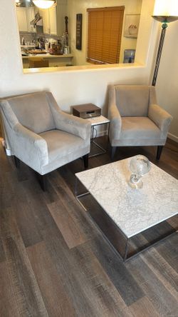 Margaret Gray accent microfiber chairs great condition