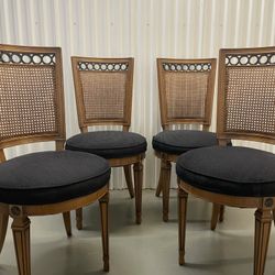 Cane Back Upholstered Dining Chairs