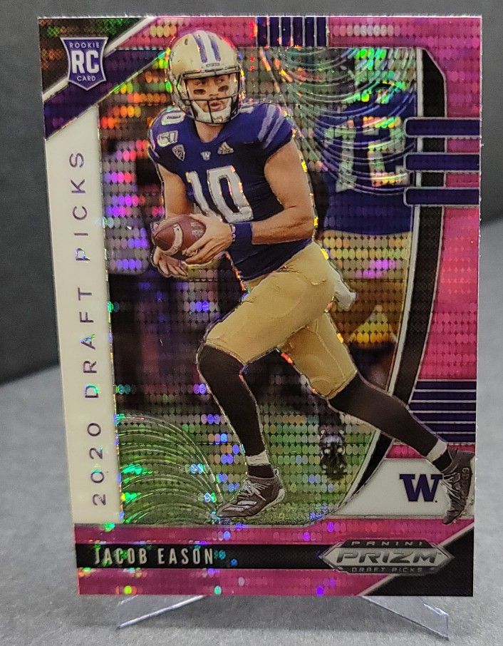 Jacob Eason Rookie Card Prizm Pink Pulsar #115 2020