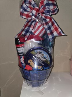 Gift Basket with Snacks and Grooming Items